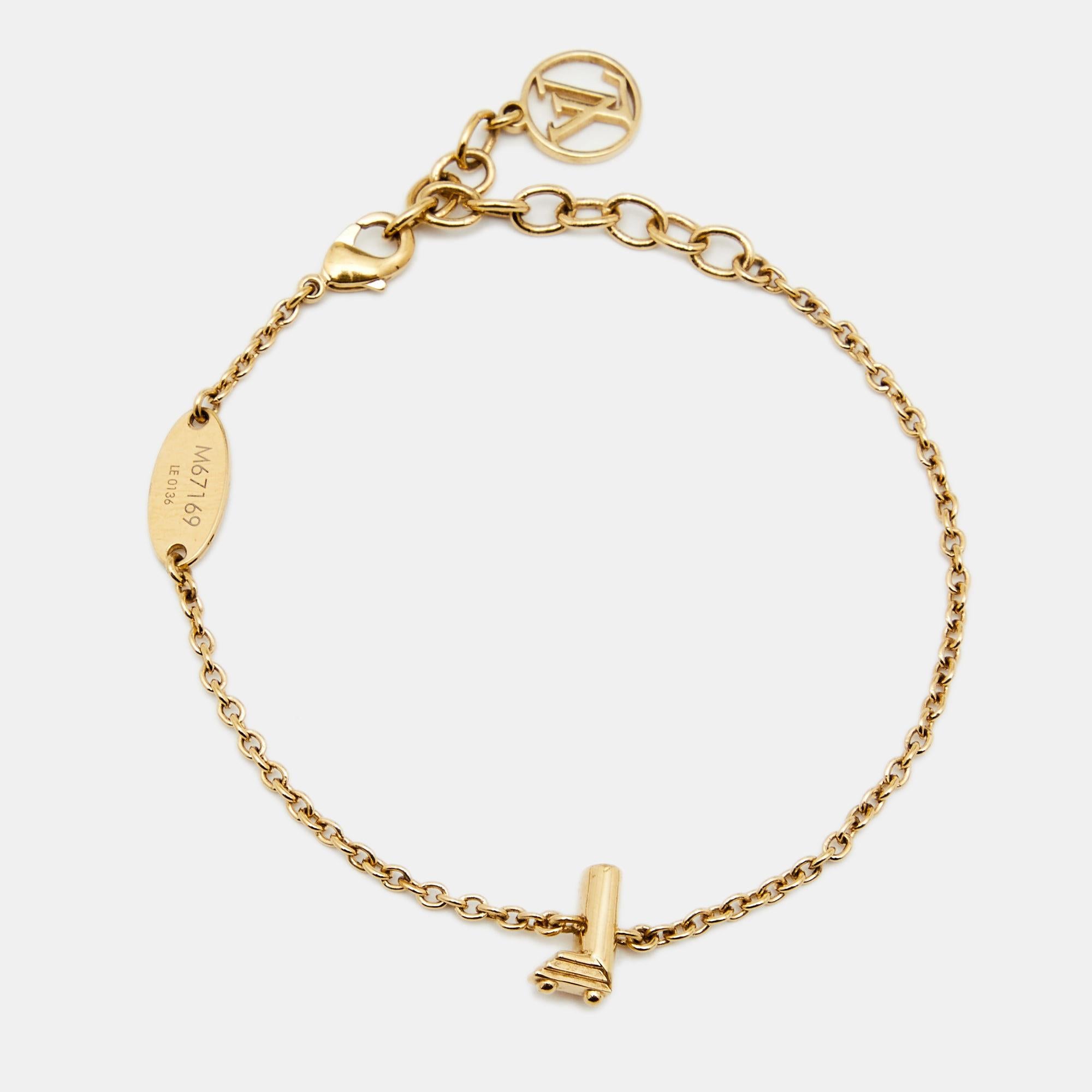 Louis Vuitton LV & Me Bracelet, Letter H Gold Metal