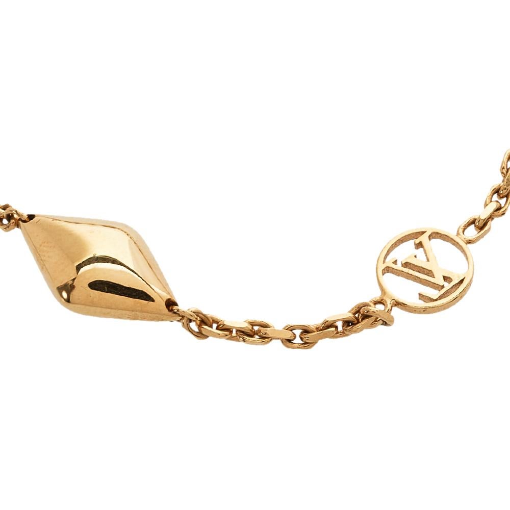 Women's Louis Vuitton Gold Tone Malletage Supple Bracelet