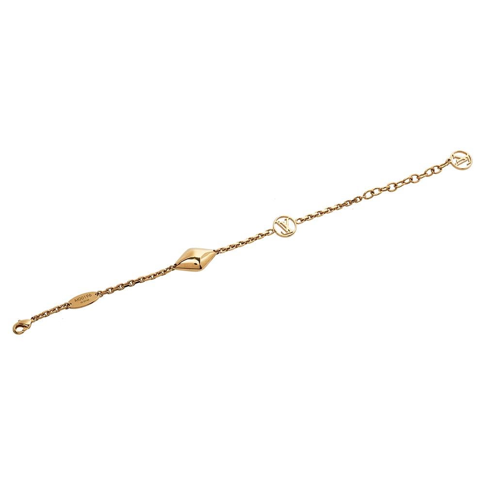 Louis Vuitton Gold Tone Malletage Supple Bracelet 2