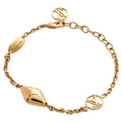 Louis Vuitton Gold Tone Malletage Supple Bracelet