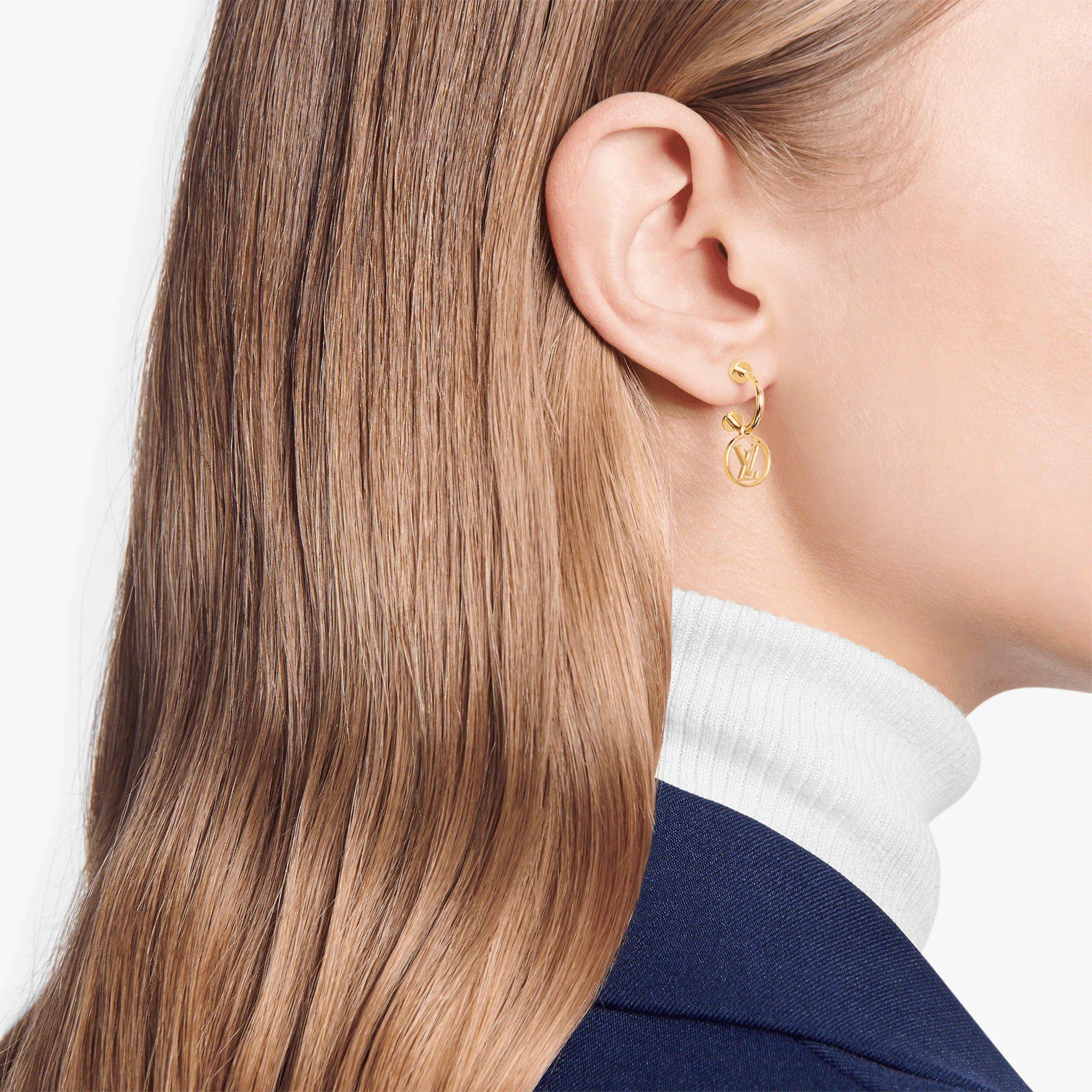 Women's LOUIS VUITTON gold-tone metal BLOOMING Dangle Earrings