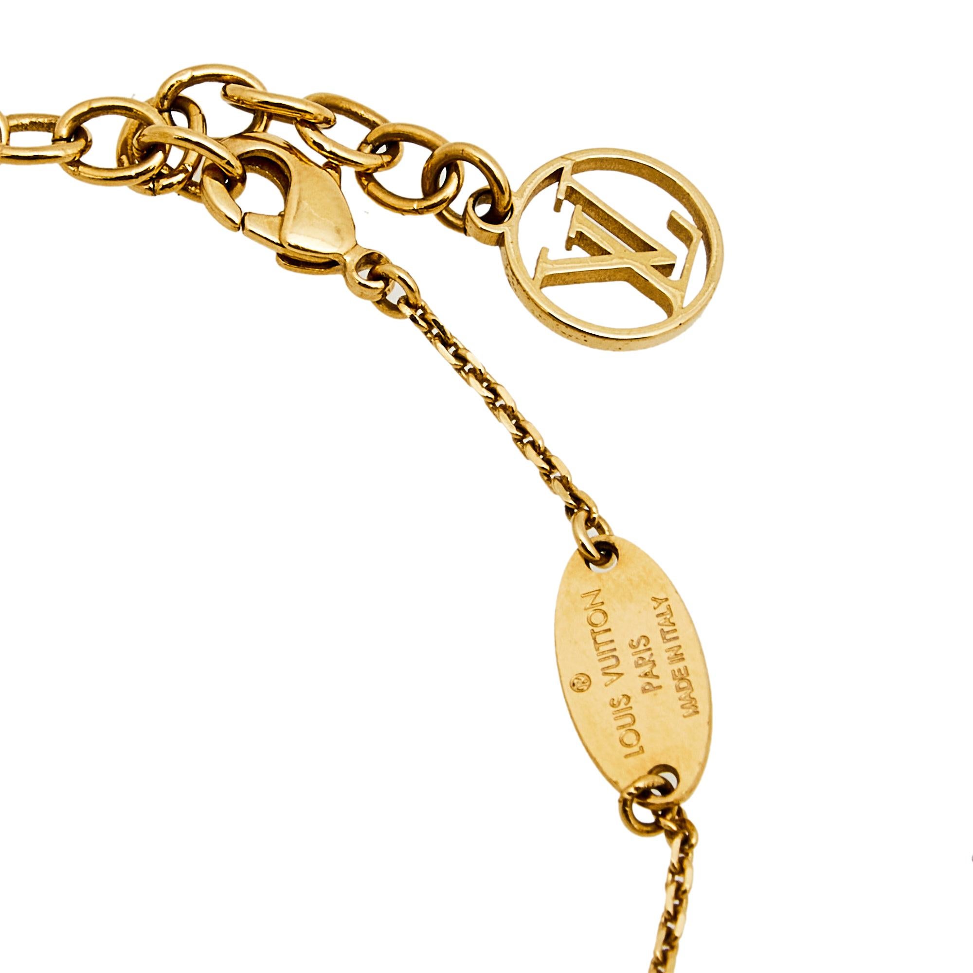Contemporary Louis Vuitton Gold Tone Metal Bracelet