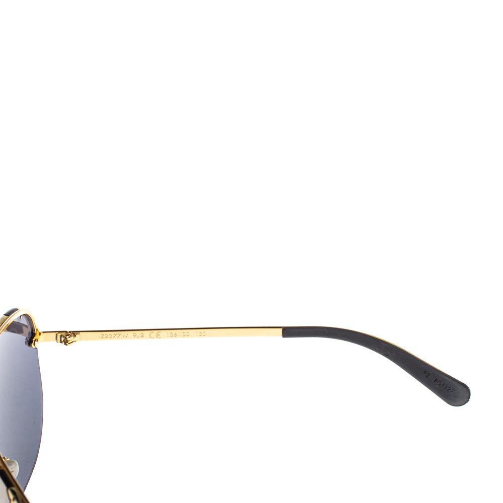 Louis Vuitton Gold Tone/ Metallic Mirrored Z2377W Shield Sunglasses In Good Condition In Dubai, Al Qouz 2