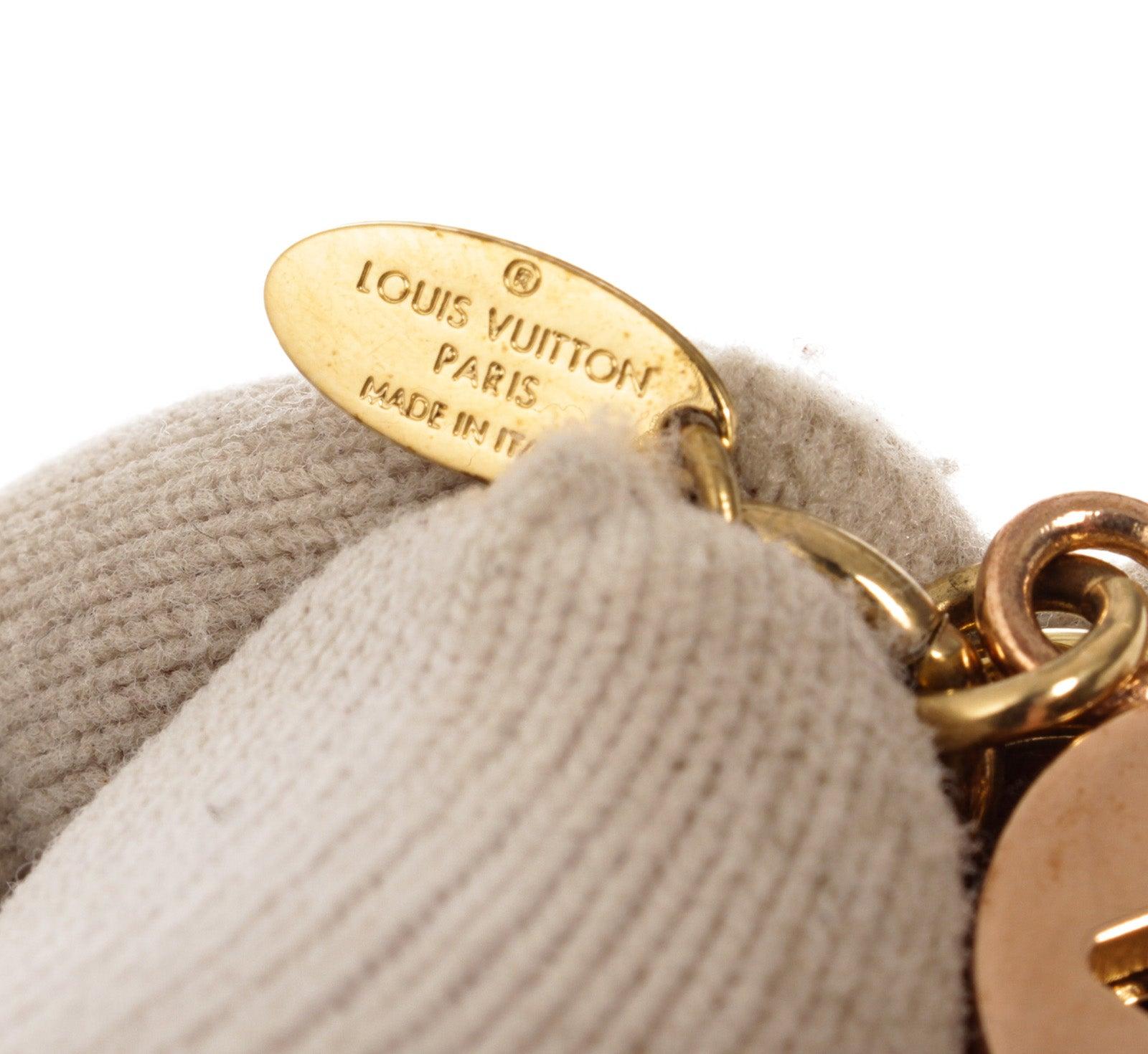 Beige Louis Vuitton Gold-tone Monogram Malletage Blossom Bag Charm For Sale