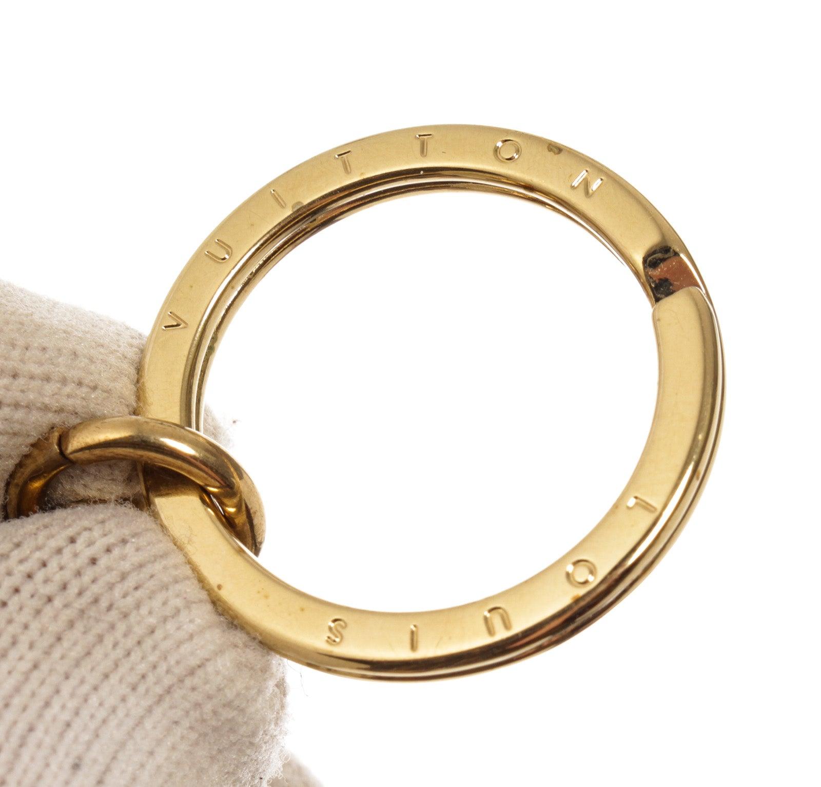 Louis Vuitton Gold-tone Monogram Malletage Blossom Bag Charm In Good Condition For Sale In Irvine, CA