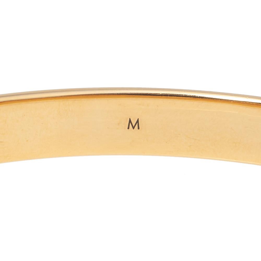 Louis Vuitton Gold Tone Nanogram Cuff Bracelet 1