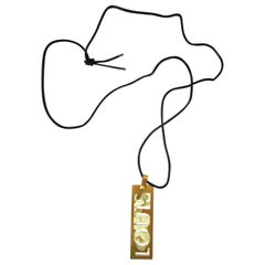 Louis Vuitton Gold Tone Open Bar Necklace LOUIS