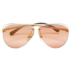 Louis Vuitton Gold Tone/Orange Grease Gradient Aviators Sunglasses