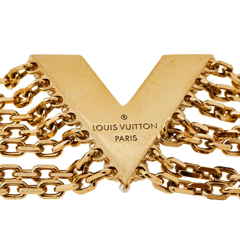 Louis Vuitton Essential V Gold Tone Bracelet Louis Vuitton