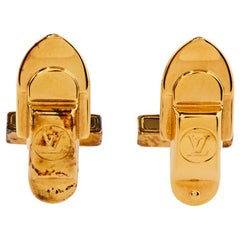 Louis Vuitton Gold Tone Silver Cufflinks