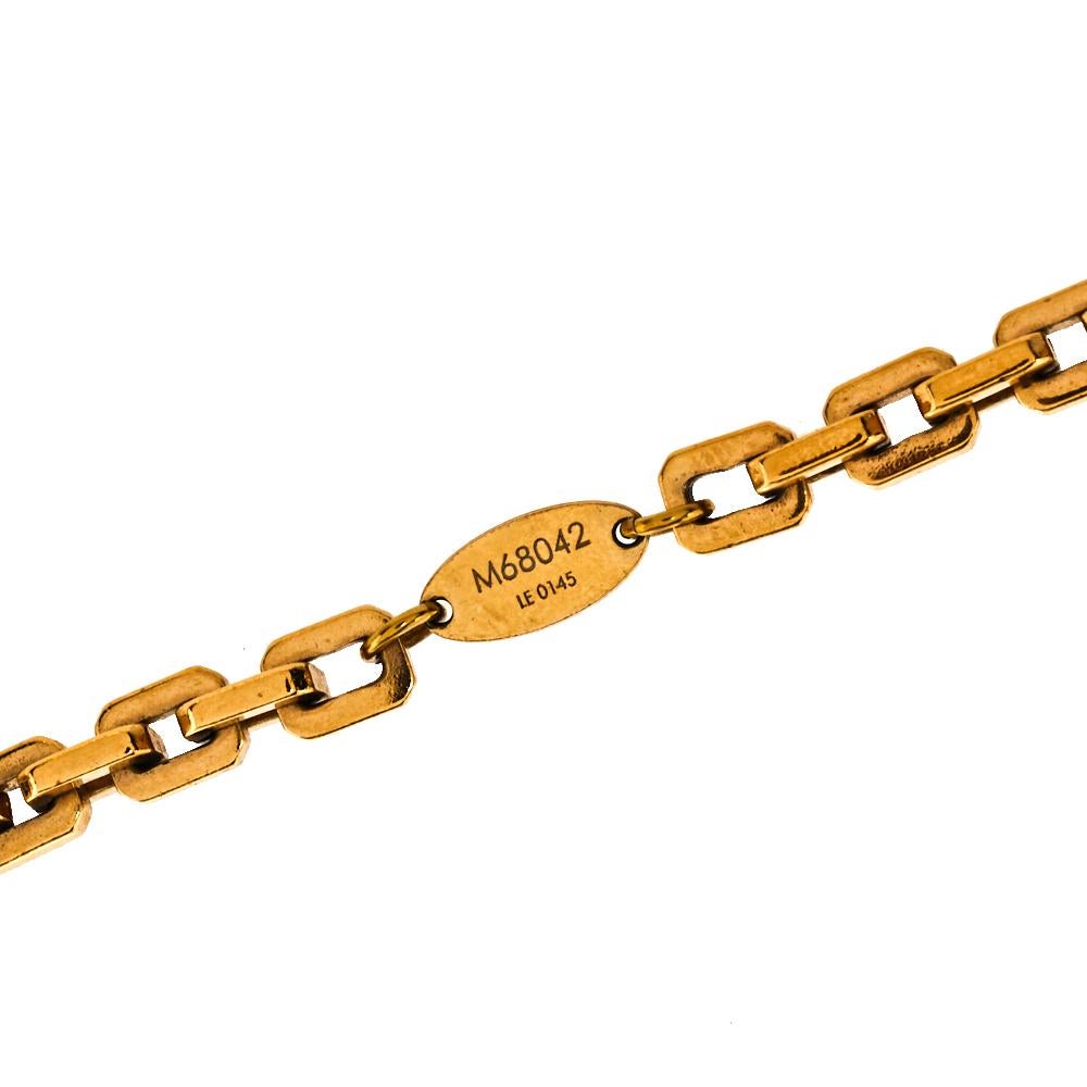 Louis Vuitton Gold Tone V Chain Sautoir Necklace 1