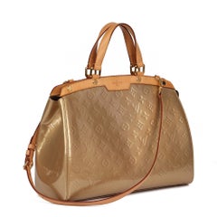 LOUIS VUITTON Gold Vernis Leather Brea GM