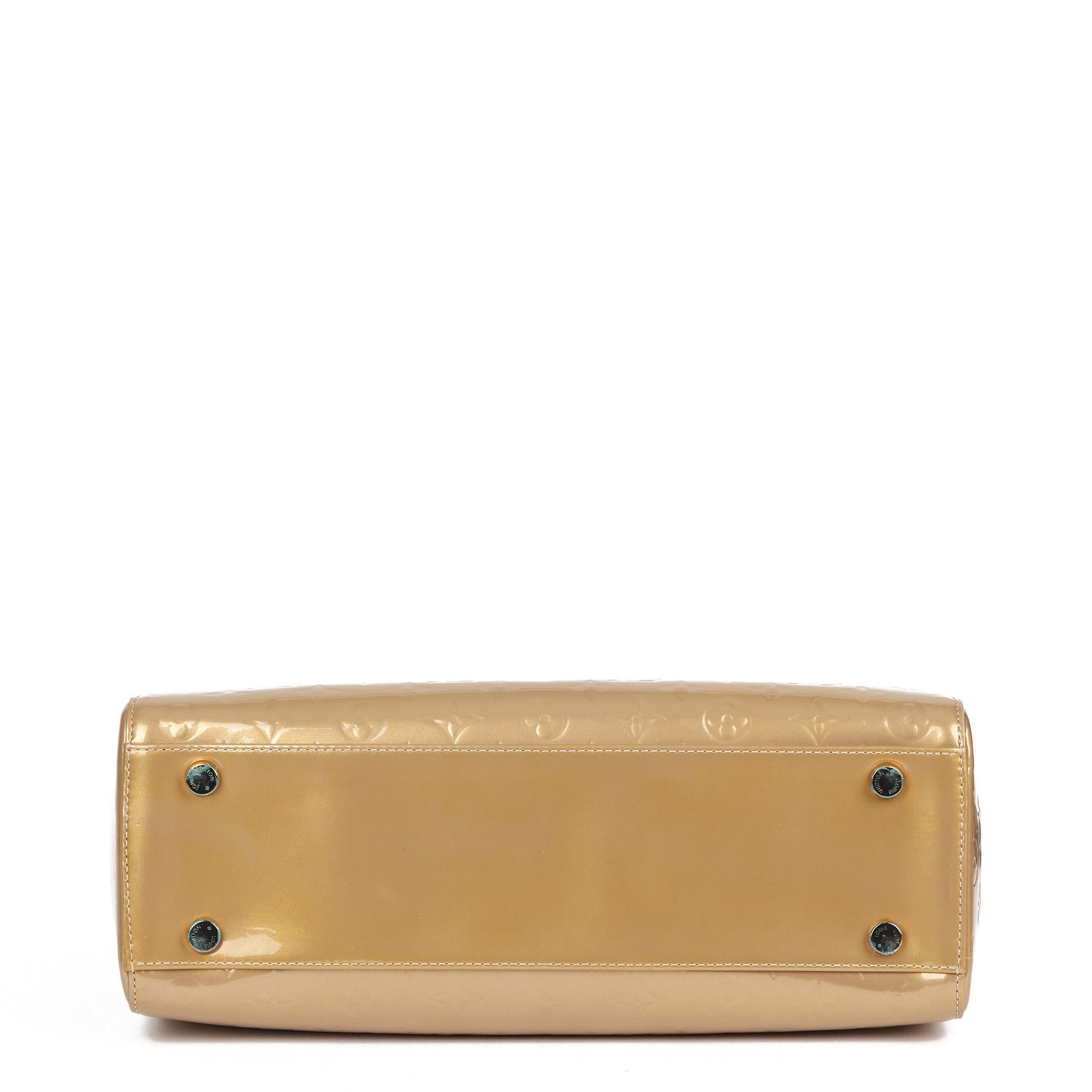 LOUIS VUITTON Gold Vernis Leather Brea GM 1