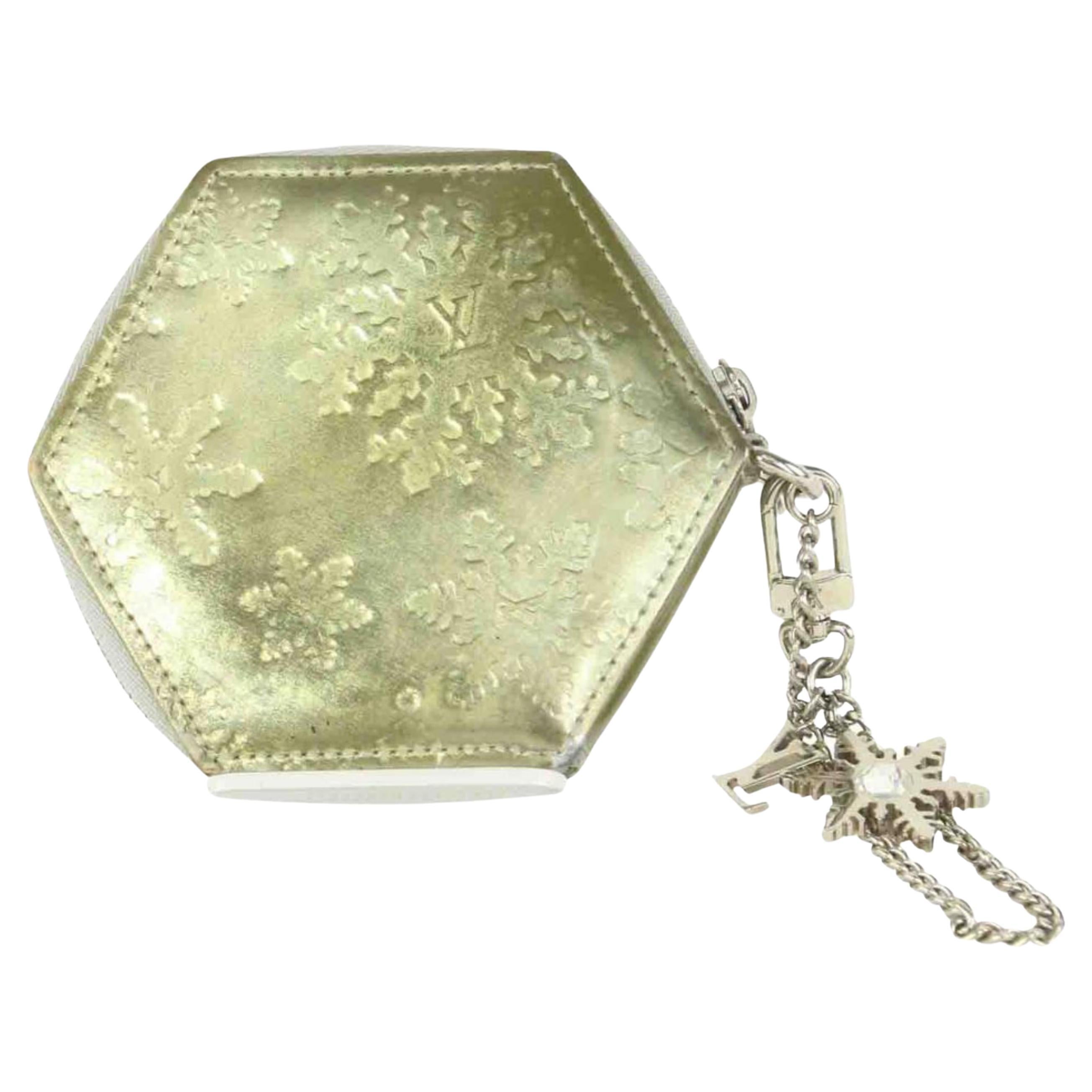 Louis Vuitton Gold Vernis Snowflake Porte Monnaie Flocon Coin Purse 11LV108