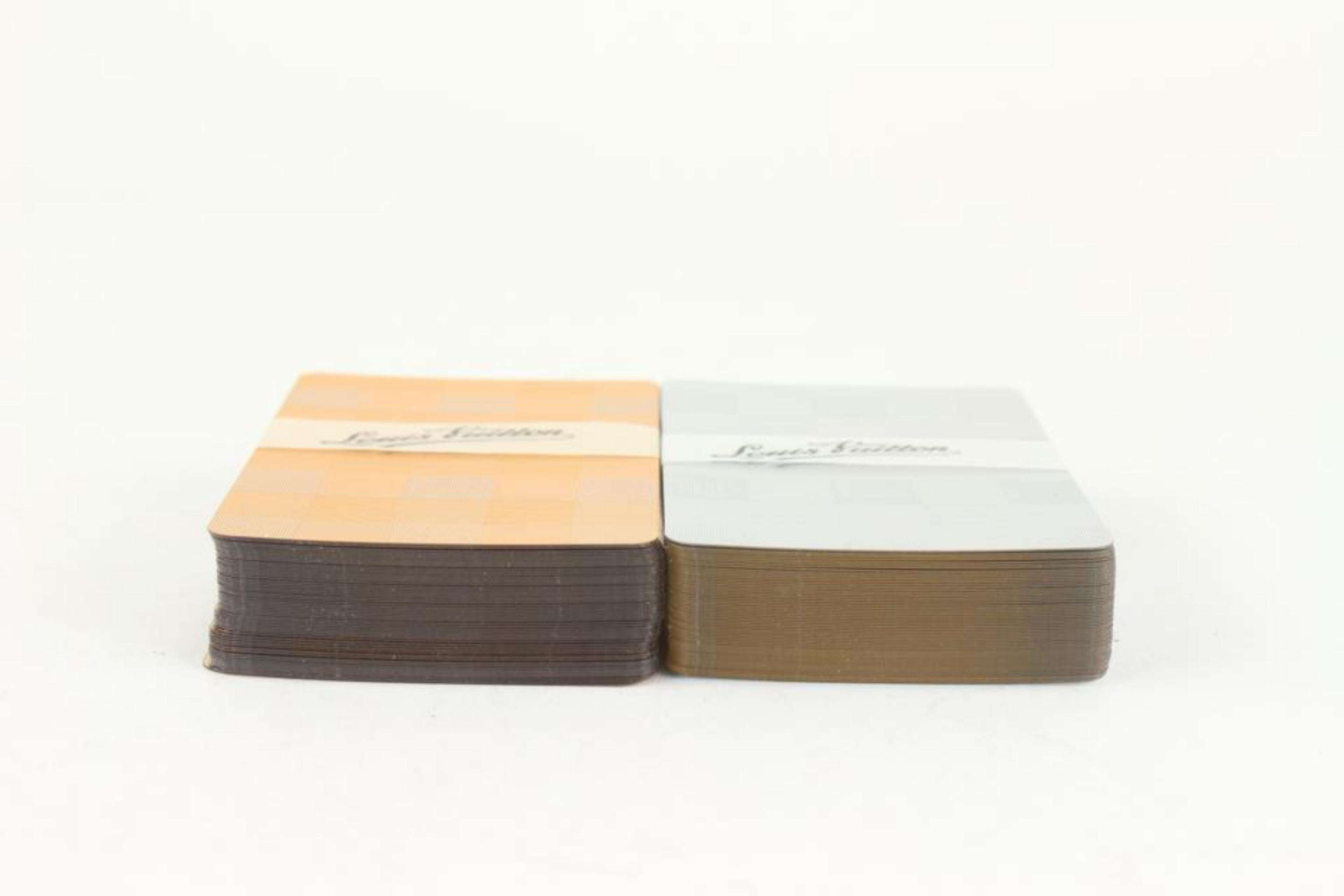 Orange Louis Vuitton Gold x Silver Metallic Damier Playing Cards Poker Bridge 1115lv24