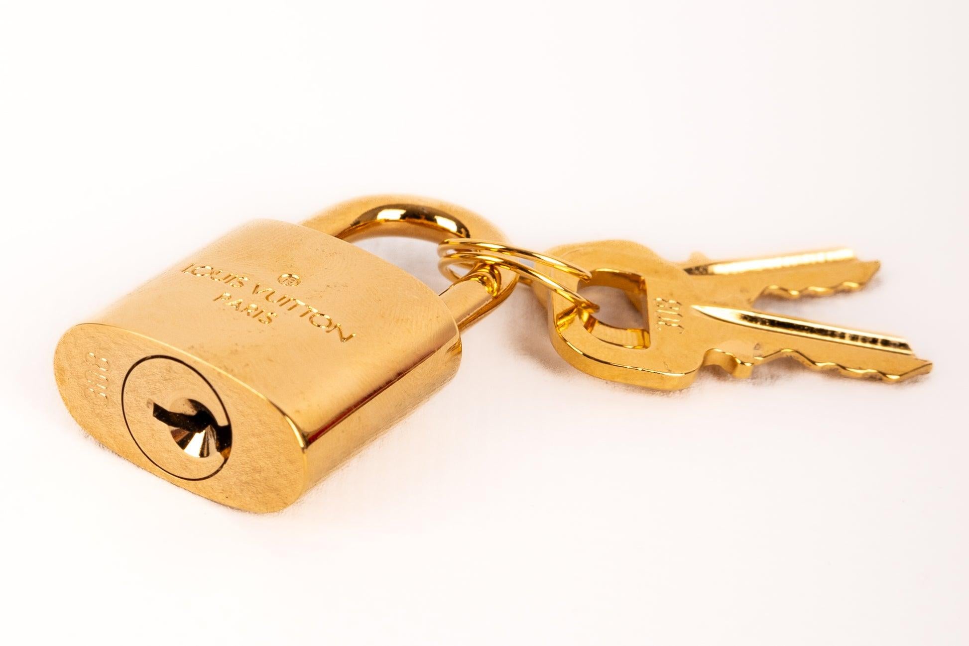 Orange Louis Vuitton Golden Padlock with Two Keys For Sale