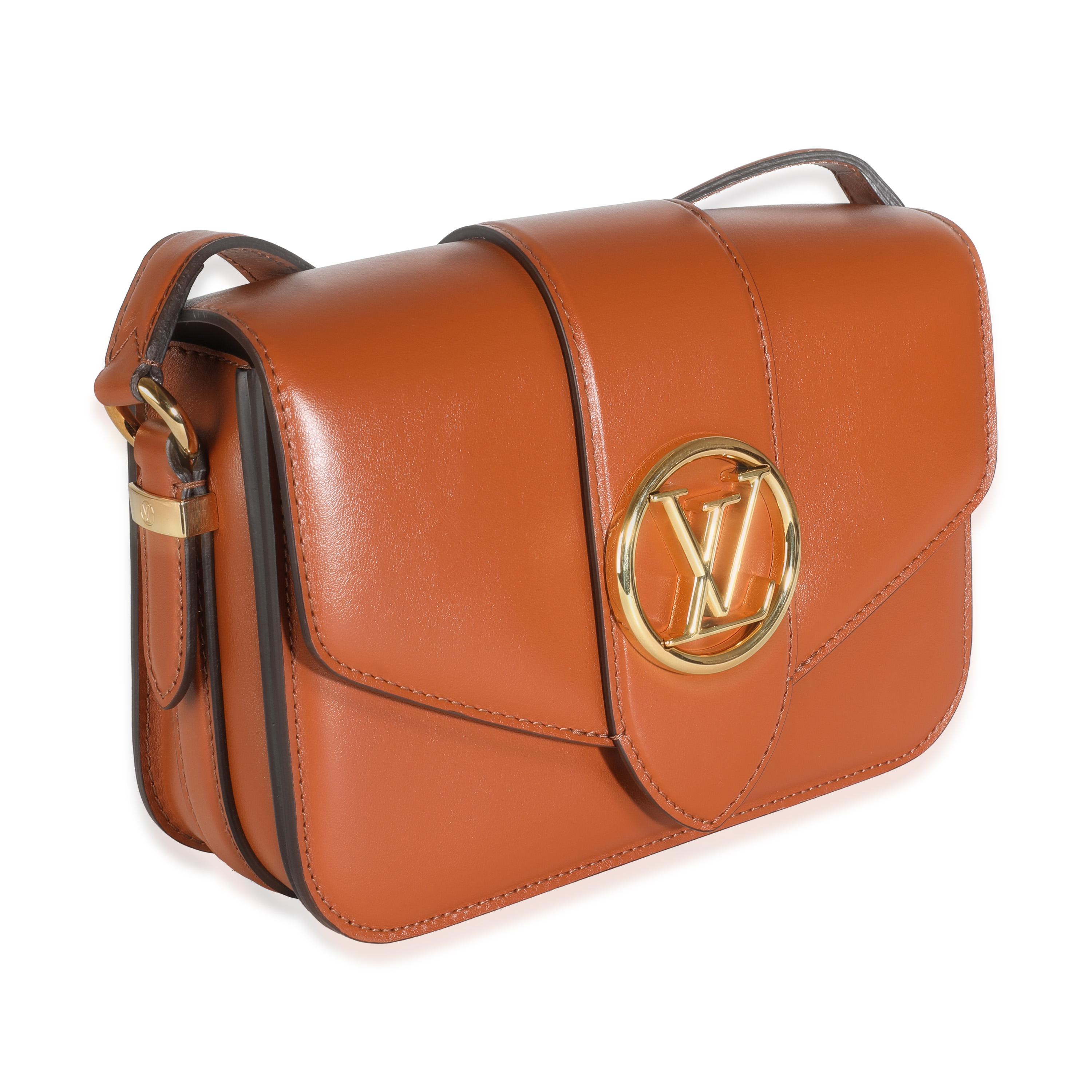 Brown Louis Vuitton Golden Siena Smooth Calfskin LV Pont 9 For Sale