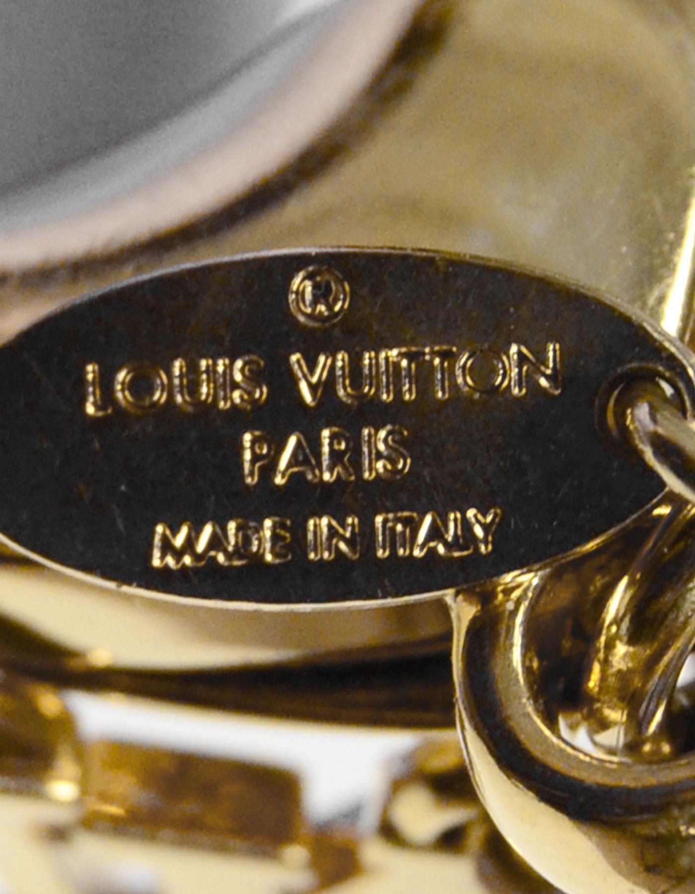 Louis Vuitton Goldtone Cutout Fleur Ivy Bag Charm/Key Chain In Excellent Condition In New York, NY