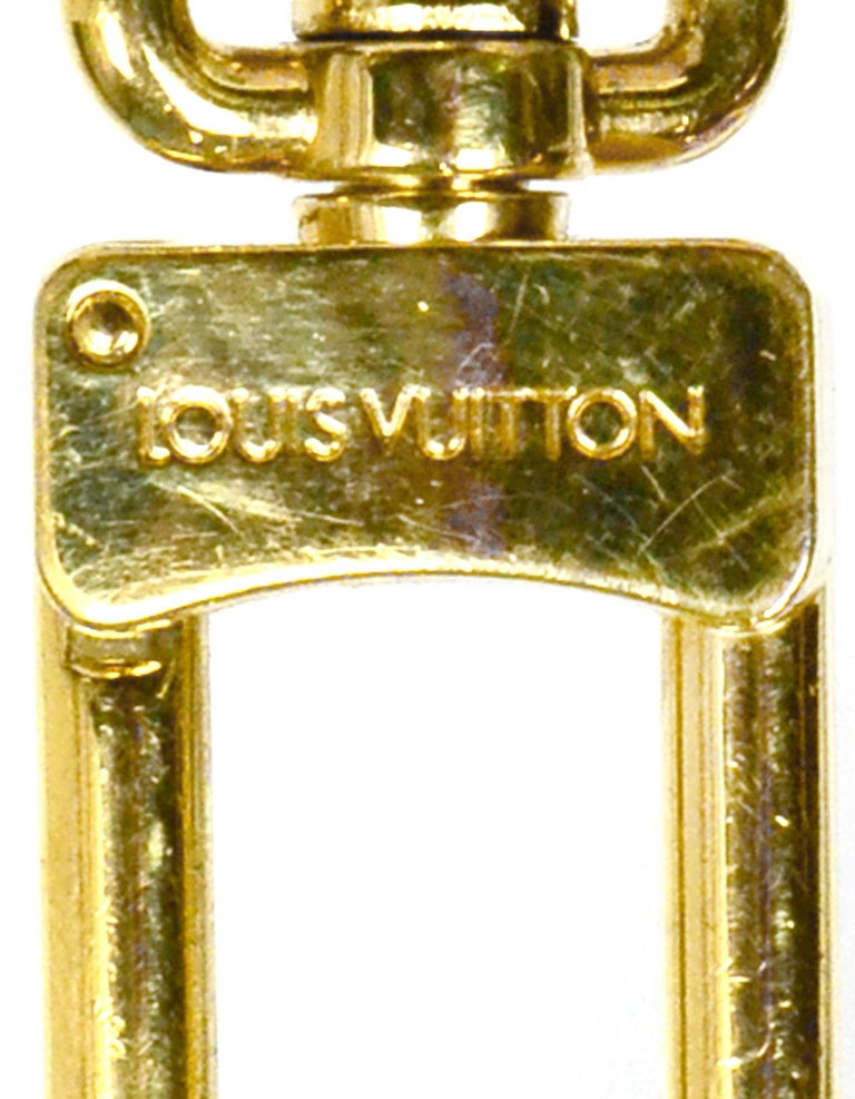 Louis Vuitton Goldtone Fleur De Monogram LV Bag Charm/Keychain For Sale