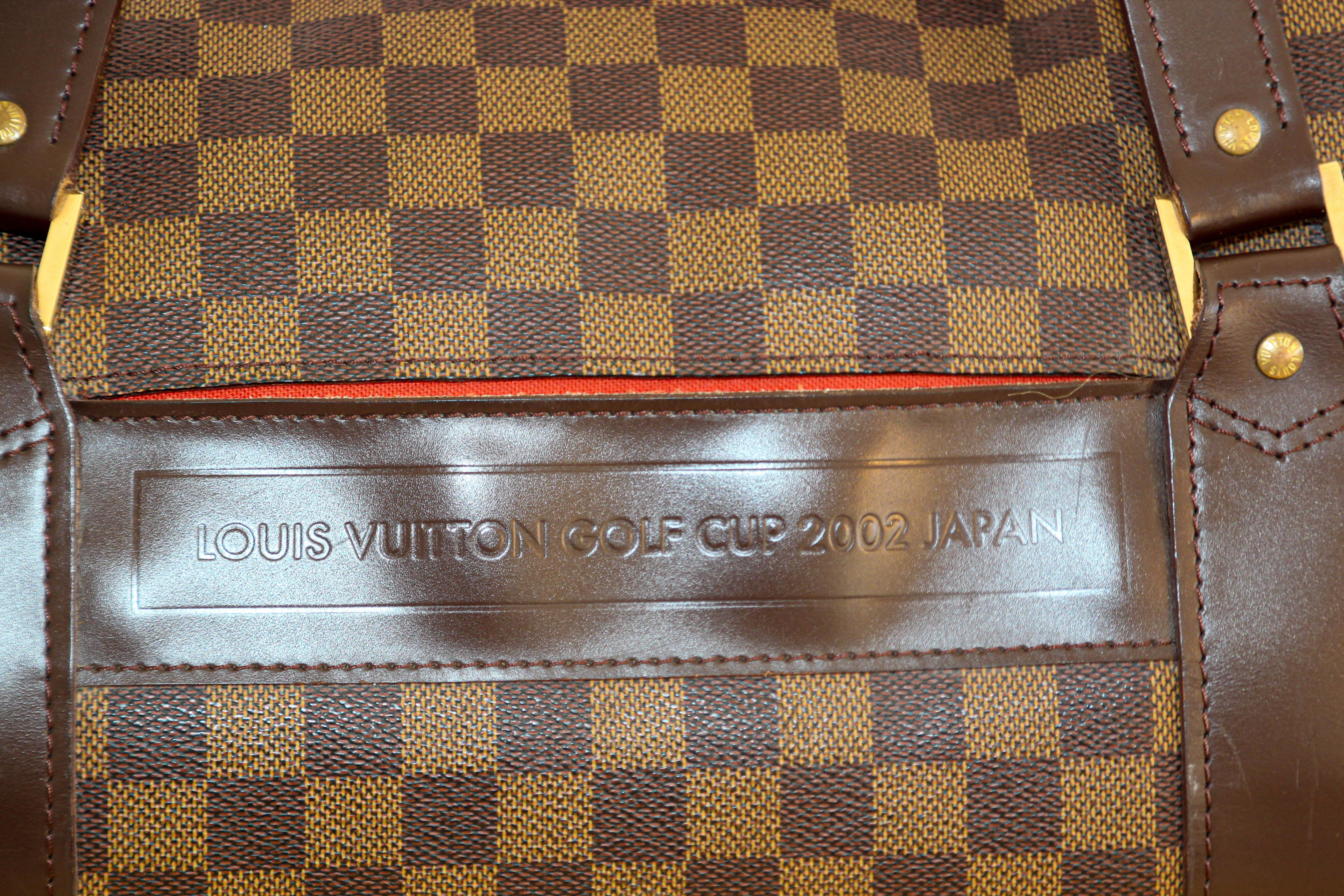 Brown Louis Vuitton Golf Cup 2002 Japan Sac Polochon Duffle Damier For Sale