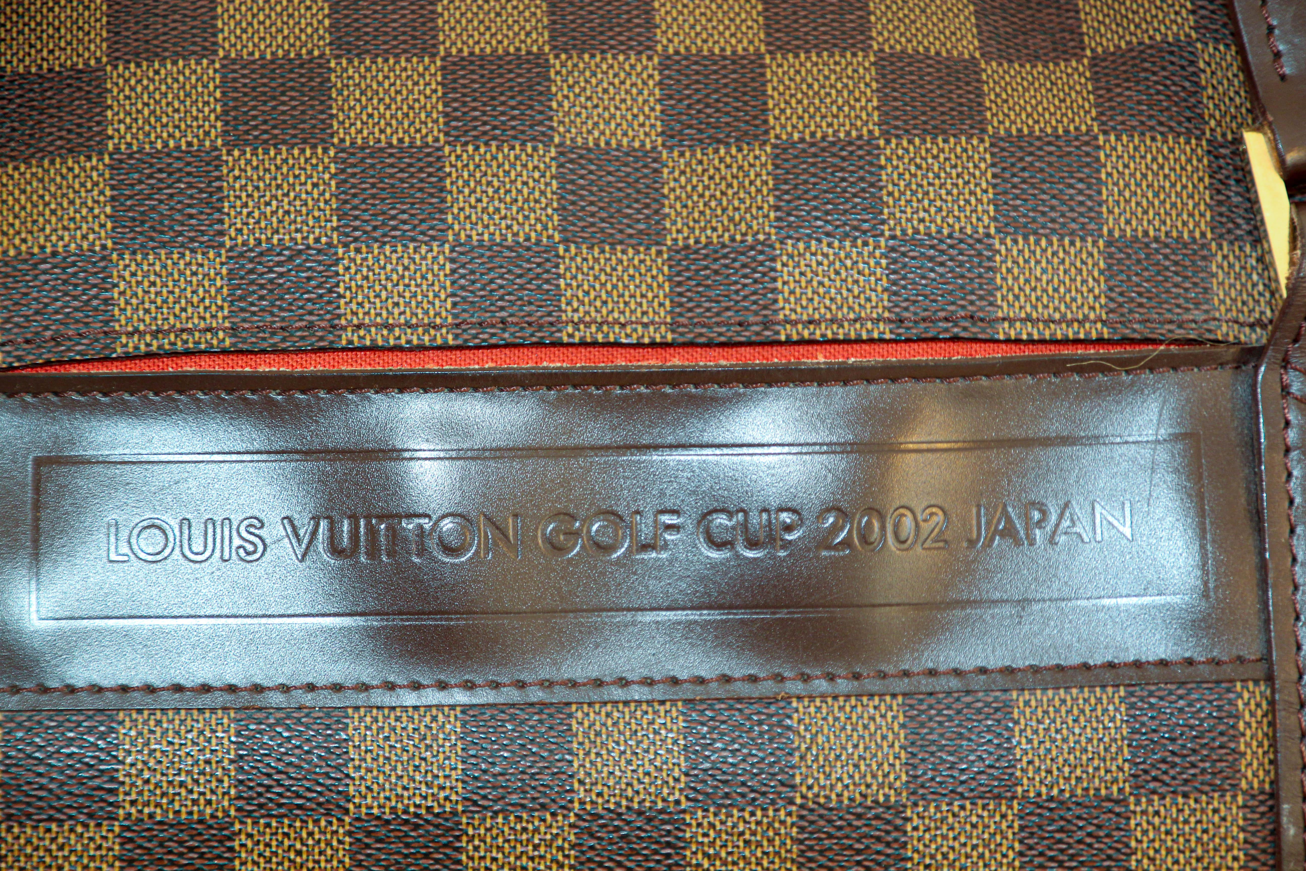 Louis Vuitton Golf Cup 2002 Japan Sac Polochon Duffle Damier In Good Condition For Sale In North Hollywood, CA