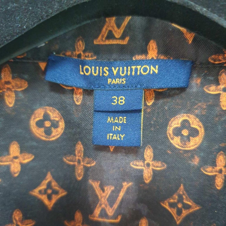 rare LOUIS VUITTON 2019 Grace Coddington Catagram monogram silk shirt dress  S at 1stDibs