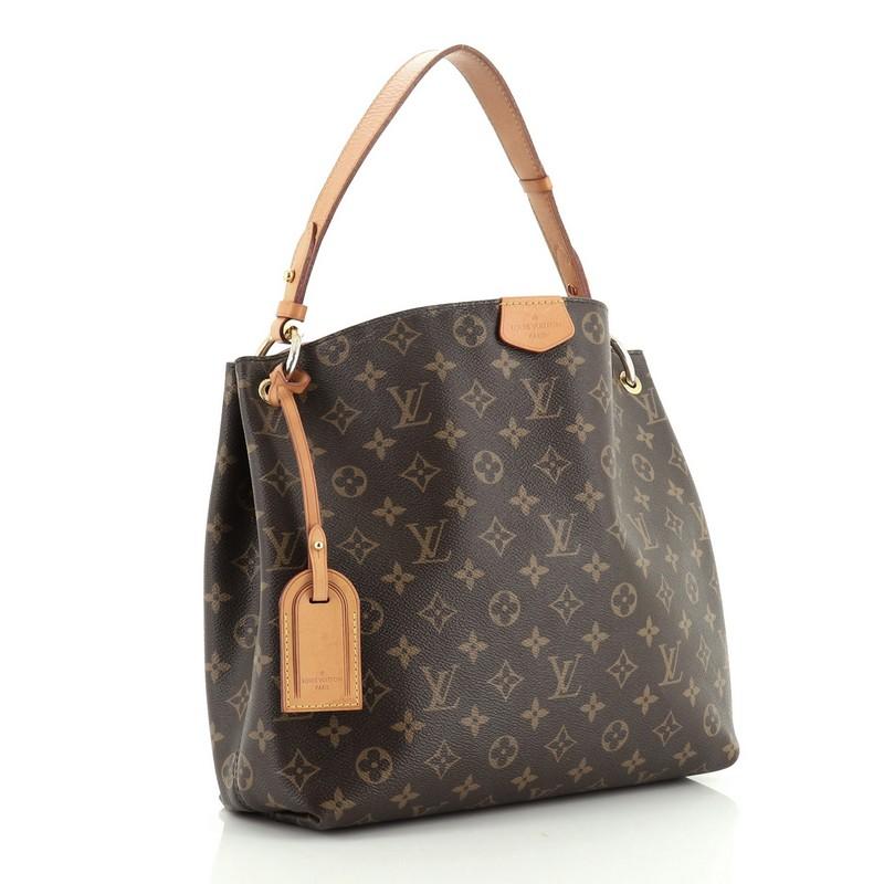 Condition: Good. Odor in interior. Cracking on base corners, moderate darkening, wear, scuffs and watermarks on handles and leather trims. Moderate stains and wear in interior, scratches and heavy discoloration on hardware.
Accessories: Luggage