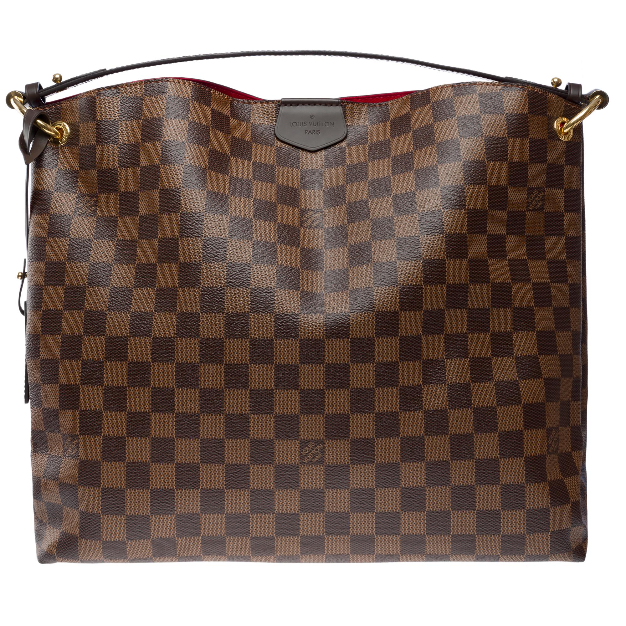 Louis Vuitton Graceful MM Hobo bag in brown Damier ebene canvas, GHW In Excellent Condition In Paris, IDF
