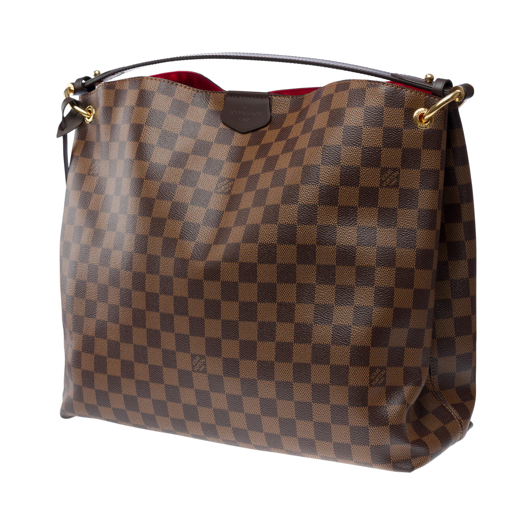 Louis Vuitton Graceful MM Hobo bag in brown Damier ebene canvas, GHW 1