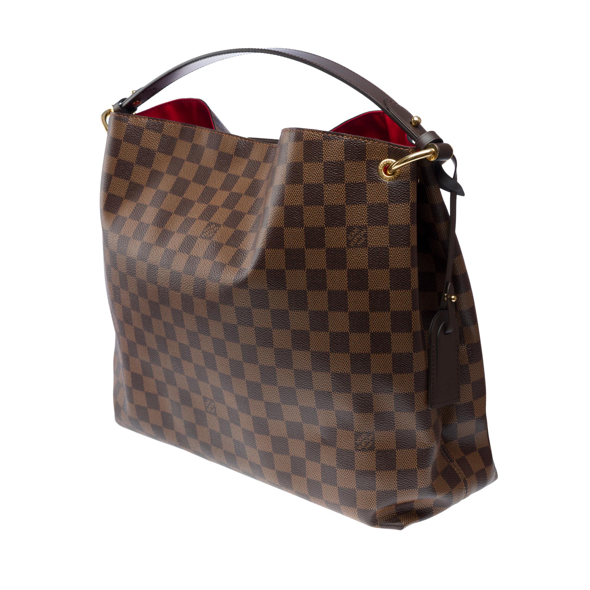 Louis Vuitton Graceful MM Hobo bag in brown Damier ebene canvas, GHW 2