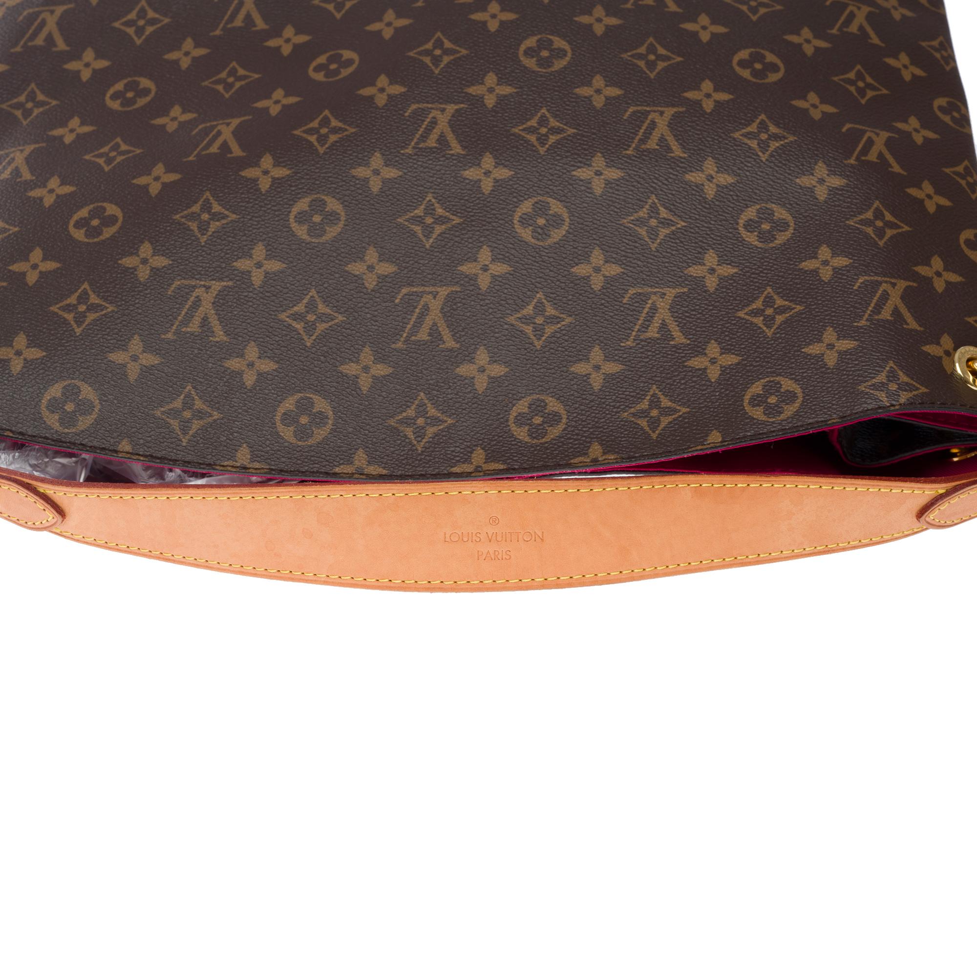 Louis Vuitton Graceful MM Tote Bag aus braunem Canvas mit Monogramm, GHW im Angebot 6