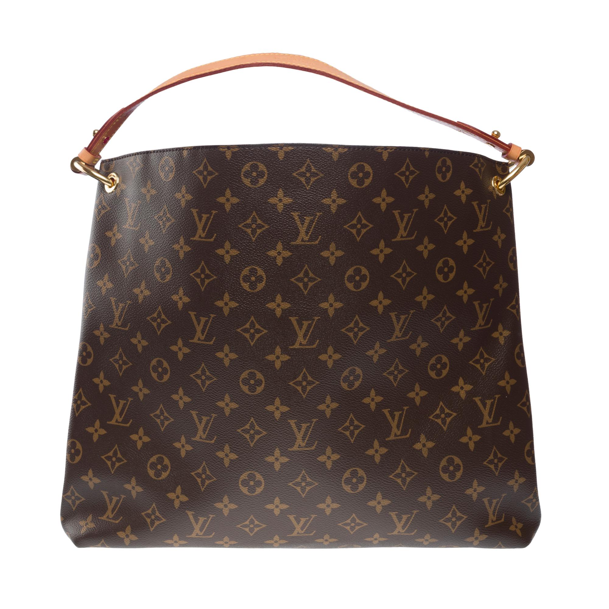 Louis Vuitton Graceful MM Tote Bag aus braunem Canvas mit Monogramm, GHW Damen im Angebot