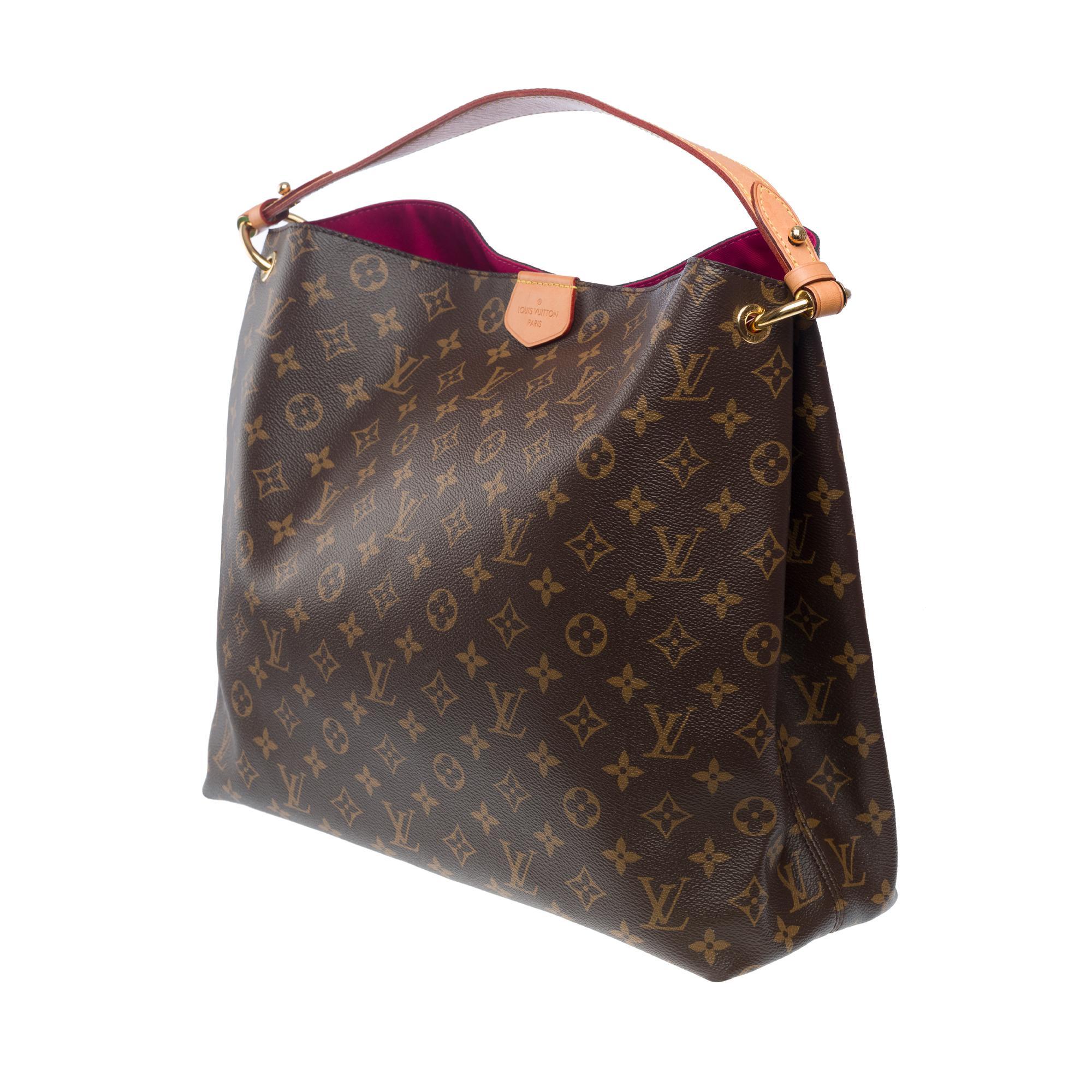 Louis Vuitton Graceful MM Tote Bag aus braunem Canvas mit Monogramm, GHW im Angebot 1
