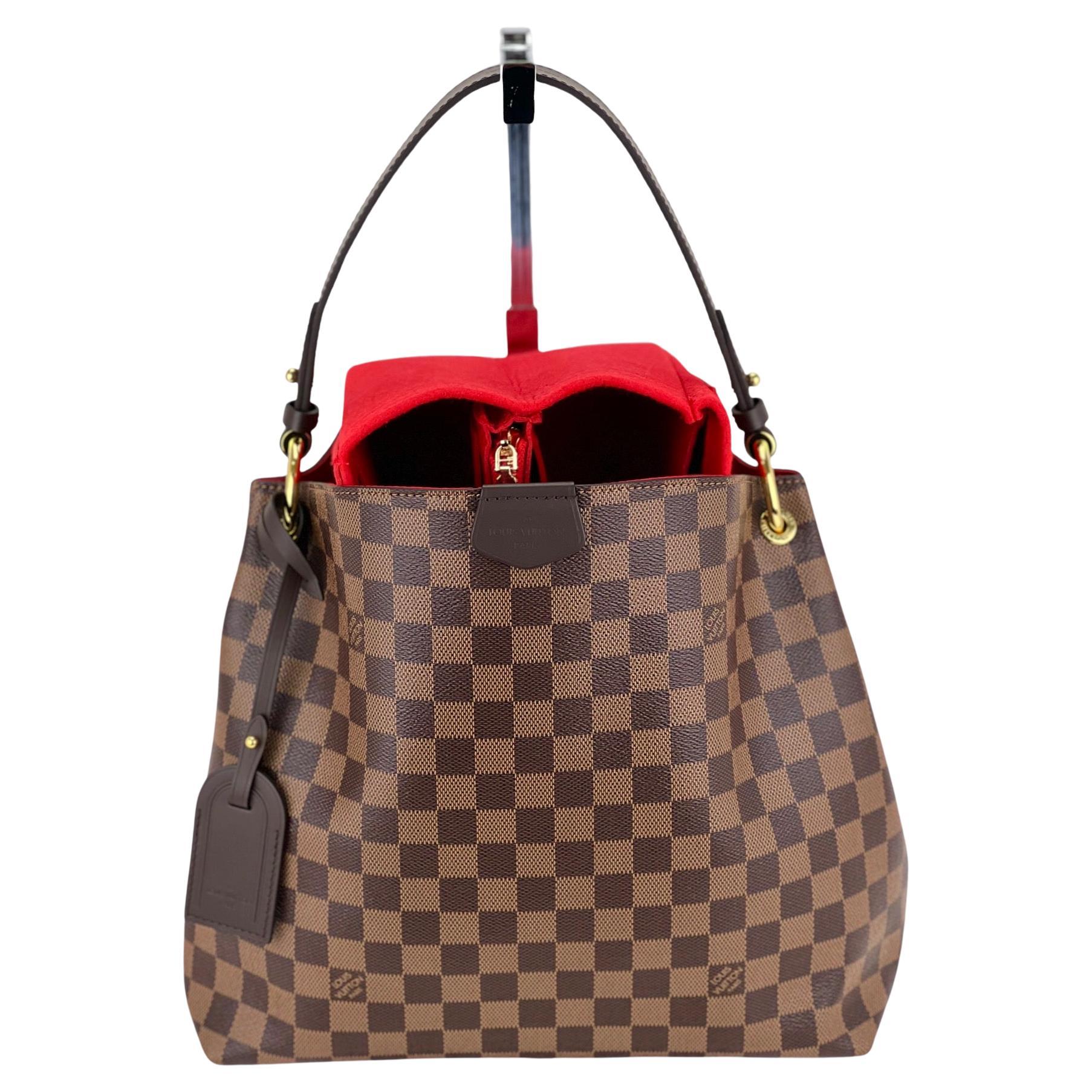 Louis Vuitton Graceful PM Damier Ebene Hobo Tote Bag W/added insert For  Sale at 1stDibs