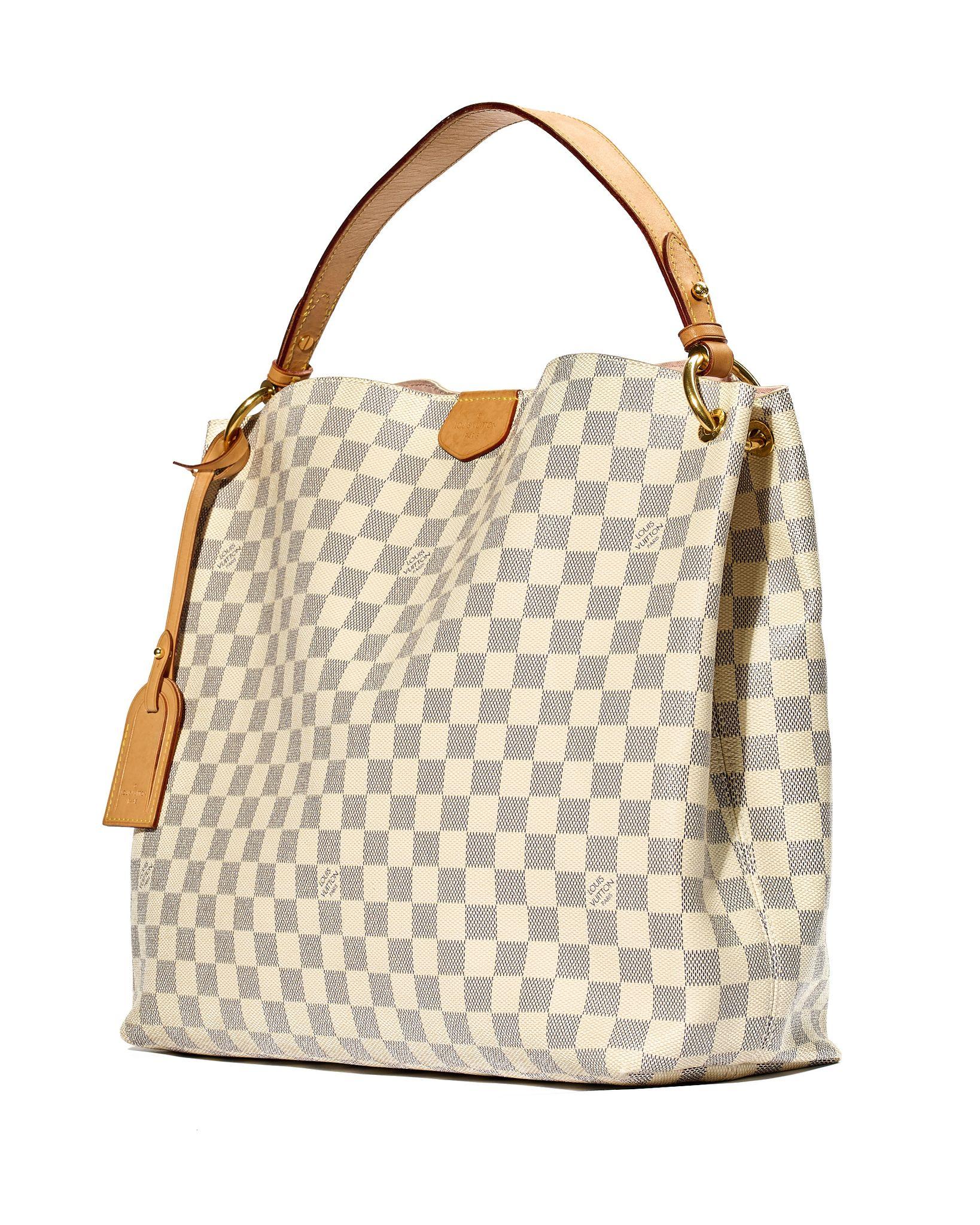 Beige Louis Vuitton Gracefull MM Damier Azur For Sale