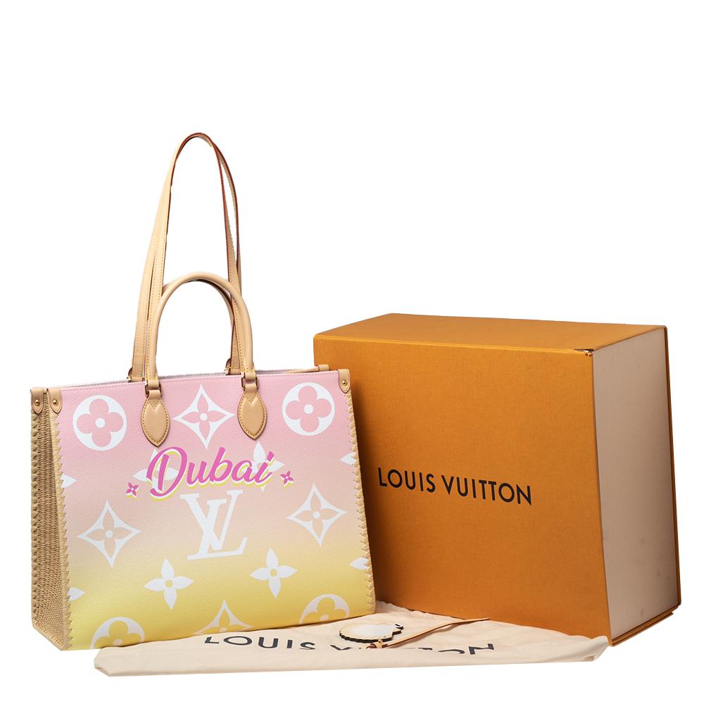 Louis Vuitton Gradient Pastel Monogram Giant Coated Canvas And Raffia Onthego GM 7