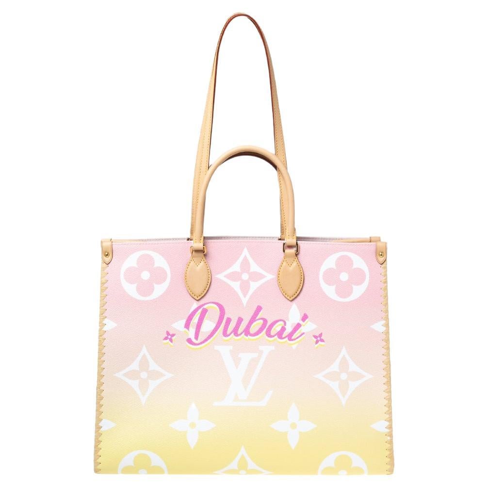 Louis Vuitton Gradient Pastel Monogram Giant Coated Canvas And Raffia Onthego GM