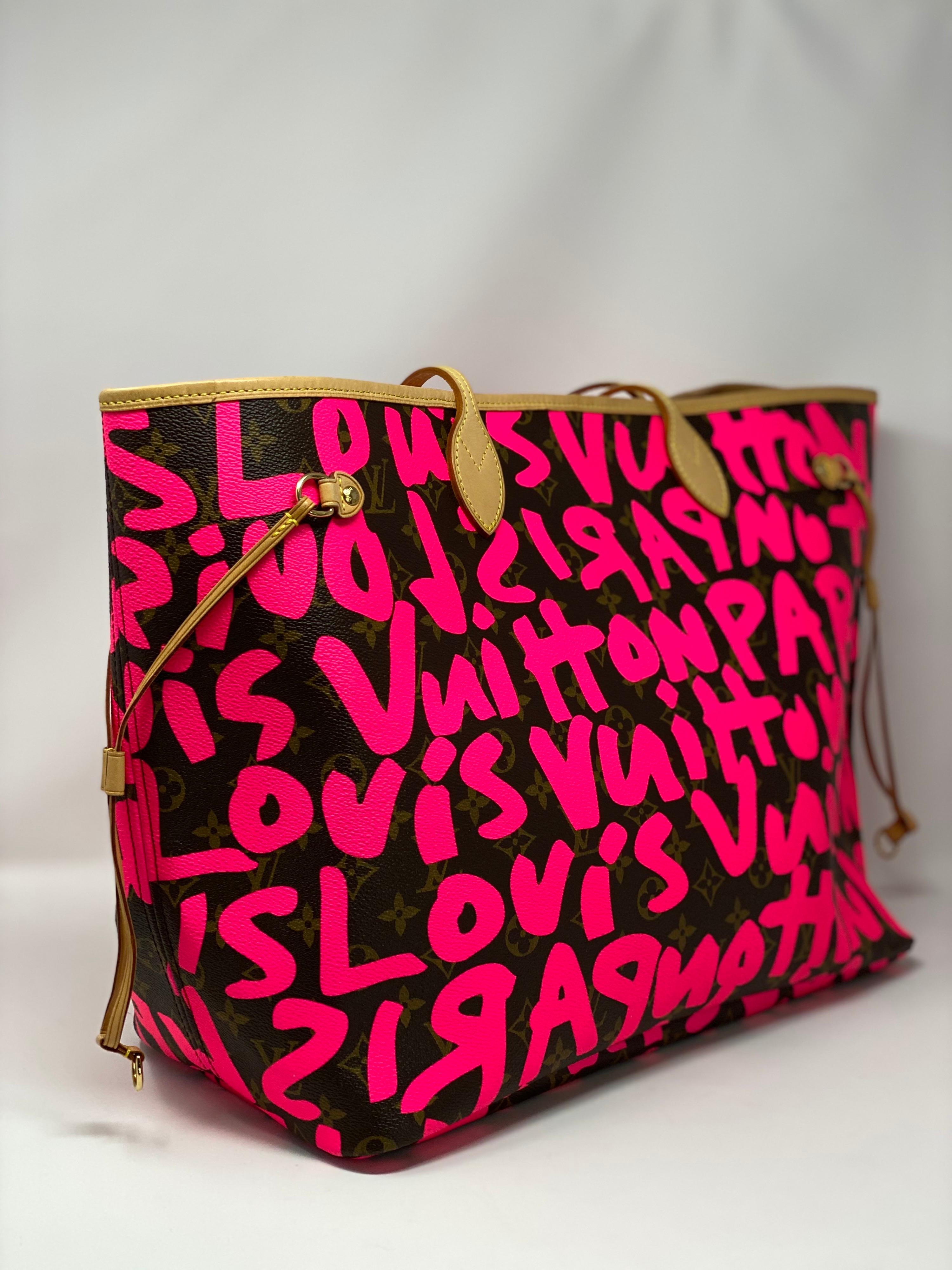 Louis Vuitton Graffitti by Stephen Sprouse. Size GM Neverfull. Designed by iconic artist. Collector's piece. Investment piece. Mint condition. Interior and exterior like new. Hot pink graffitti design. Don't miss out. Guaranteed authentic. 