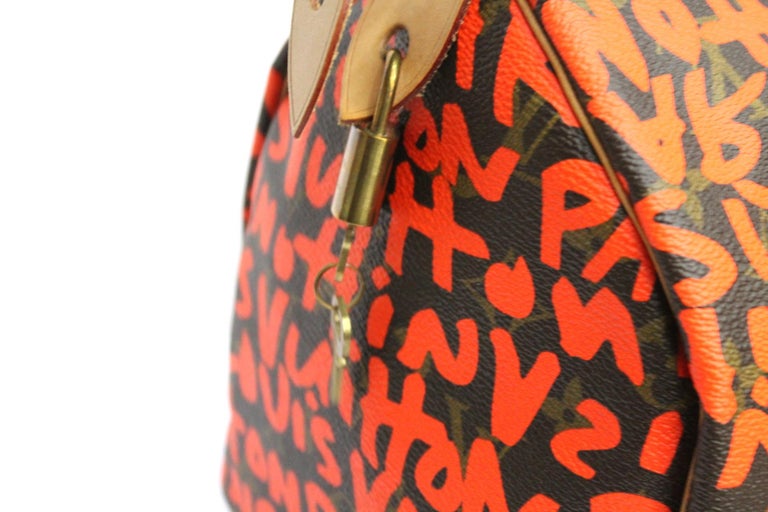 Louis Vuitton Stephen Sprouse Pink Monogram Graffiti Coated Canvas Speedy 30 Gold Hardware, 2009 (Very Good), Womens Handbag