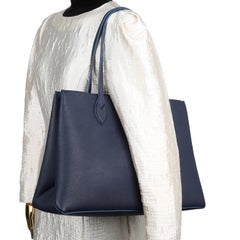 LOUIS VUITTON Grained Calfskin Lockme Shopper Blue