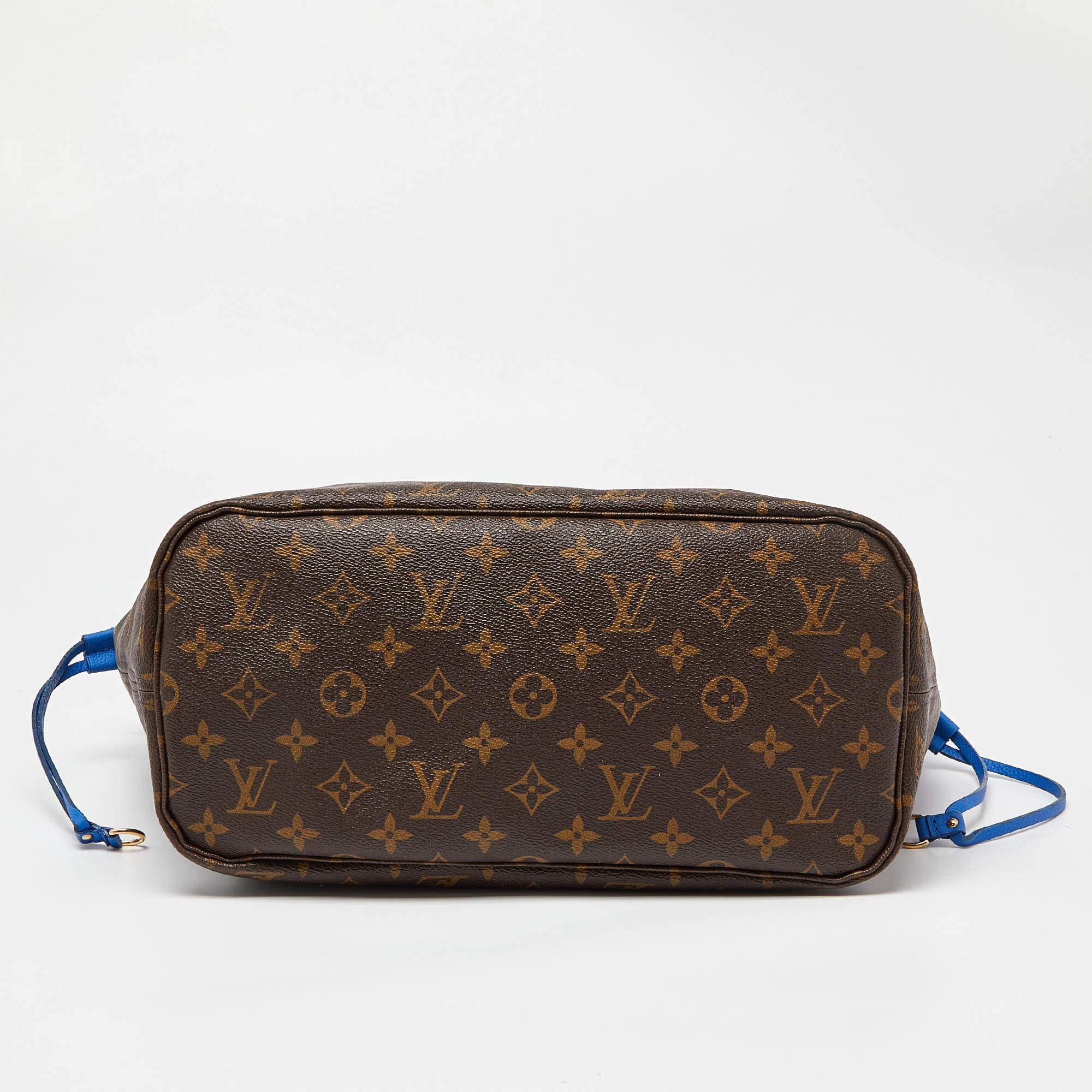 Louis Vuitton Grand Blue Monogram Canvas Neverfull Articles De Voyage MM Bag In Good Condition In Dubai, Al Qouz 2