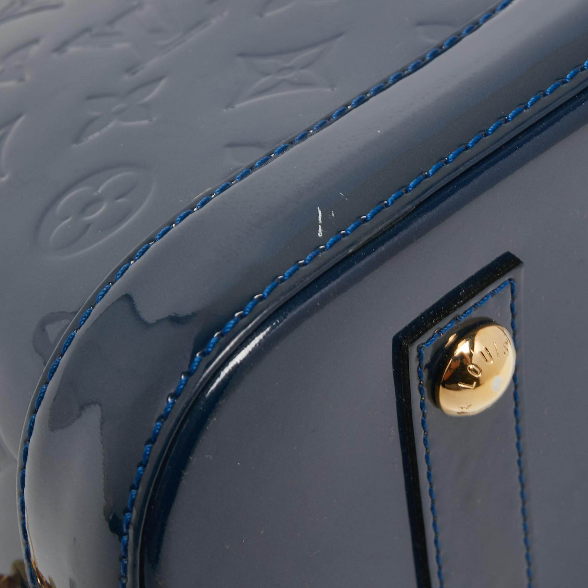 Louis Vuitton Grand Blue Monogram Vernis Alma PM Bag 6