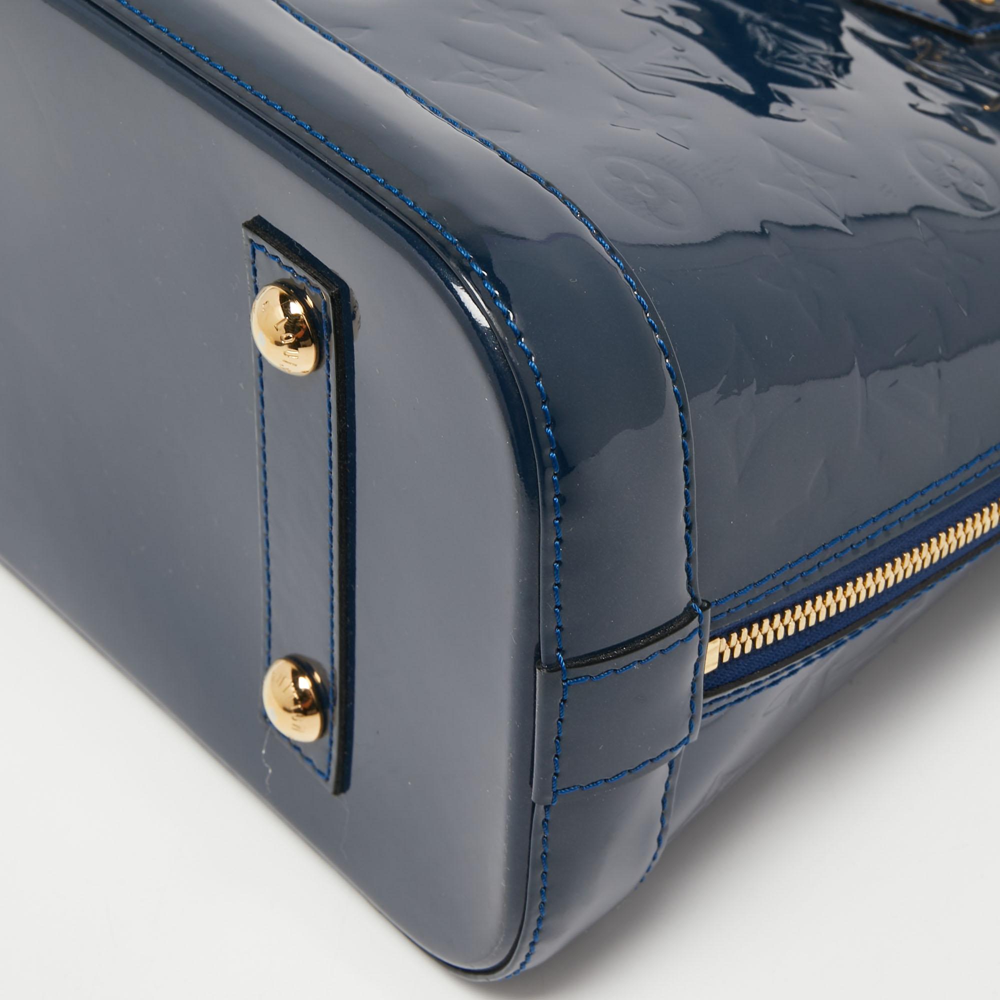 Louis Vuitton Grand Blue Monogram Vernis Alma PM Bag 7