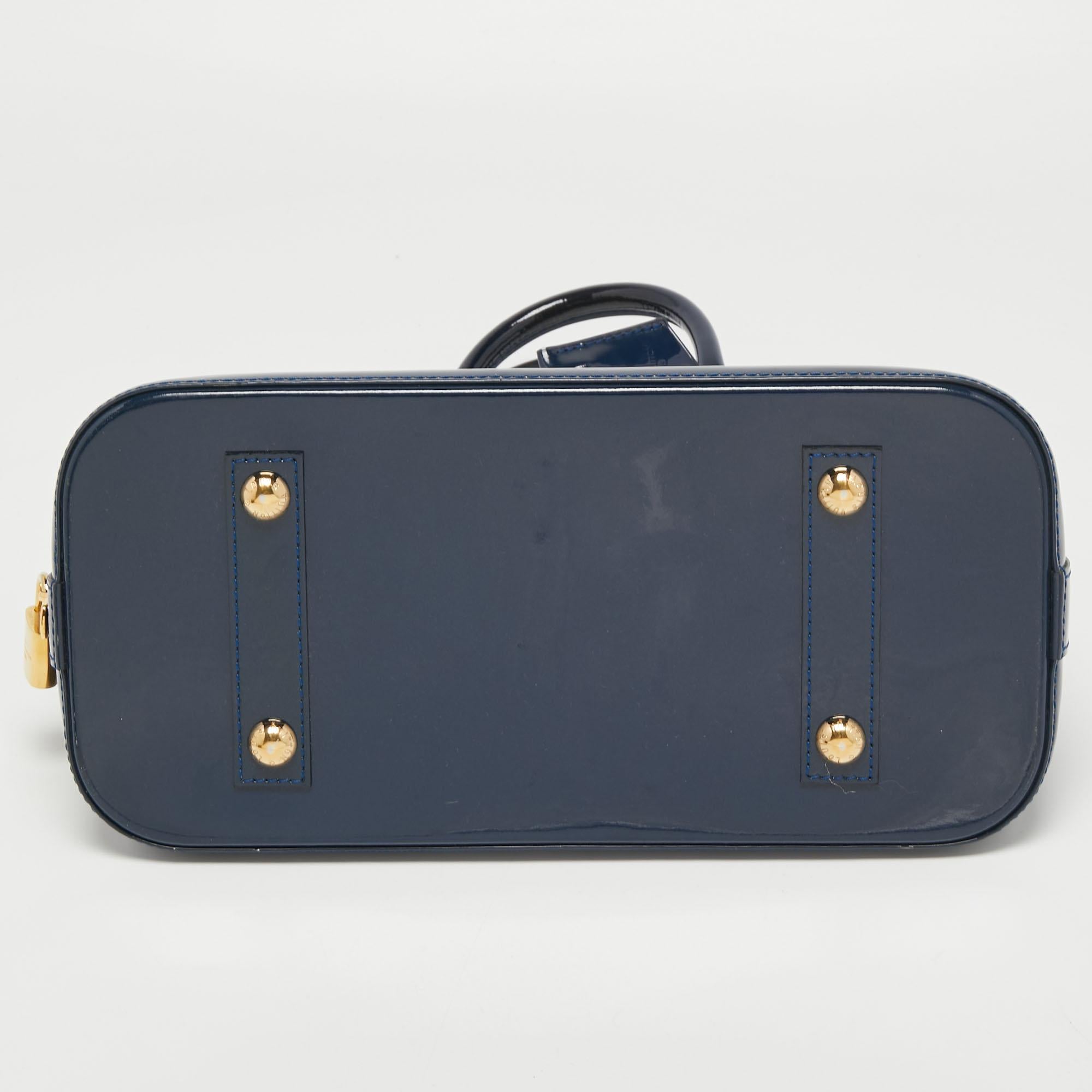 Louis Vuitton Grand Blue Monogram Vernis Alma PM Bag 9