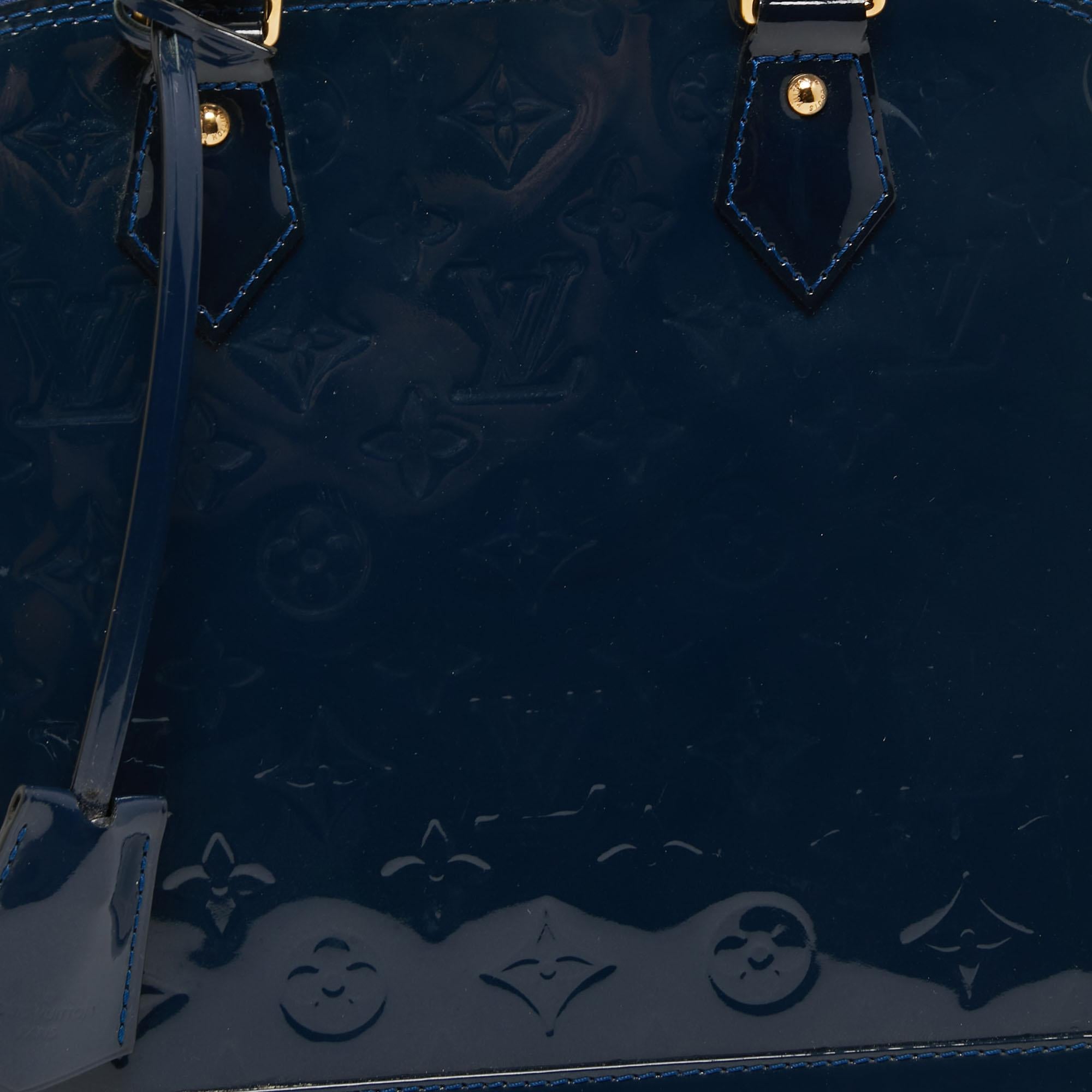 Louis Vuitton Grand Blue Monogram Vernis Alma PM Bag 1