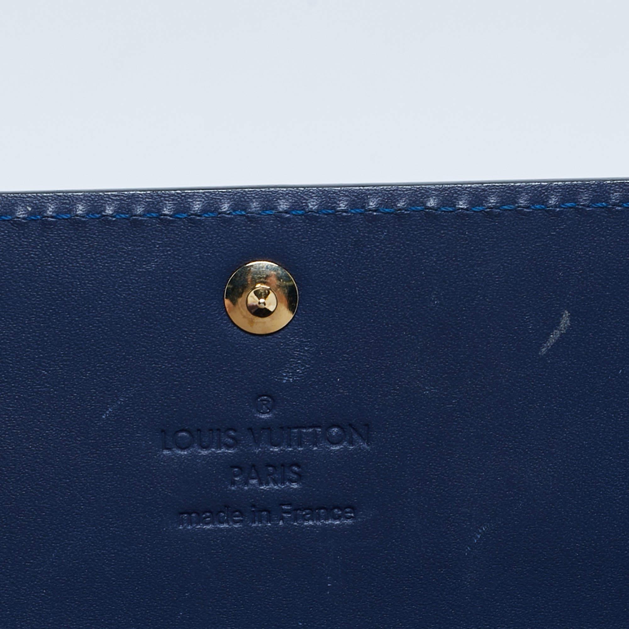 Louis Vuitton Großblaue Monogrammierte Vernis Sarah Brieftasche mit Monogramm im Angebot 6