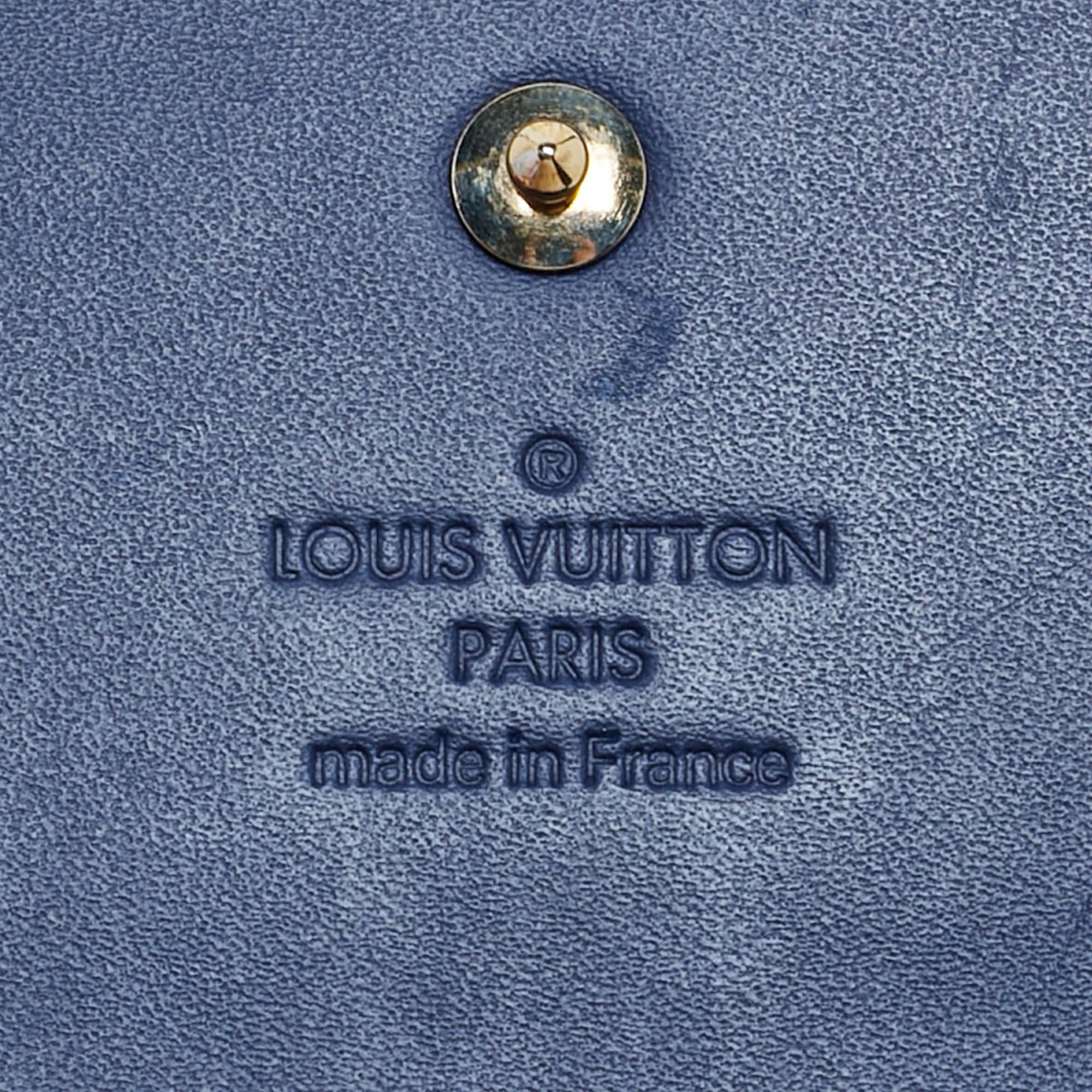 Louis Vuitton Grand Blue Monogram Vernis Sarah Wallet For Sale 8