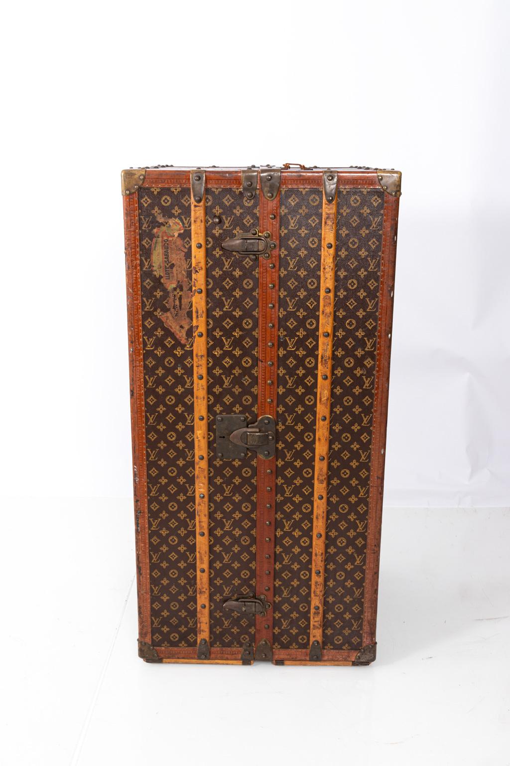 Brass Louis Vuitton Grand Wardrobe, circa 1910 For Sale