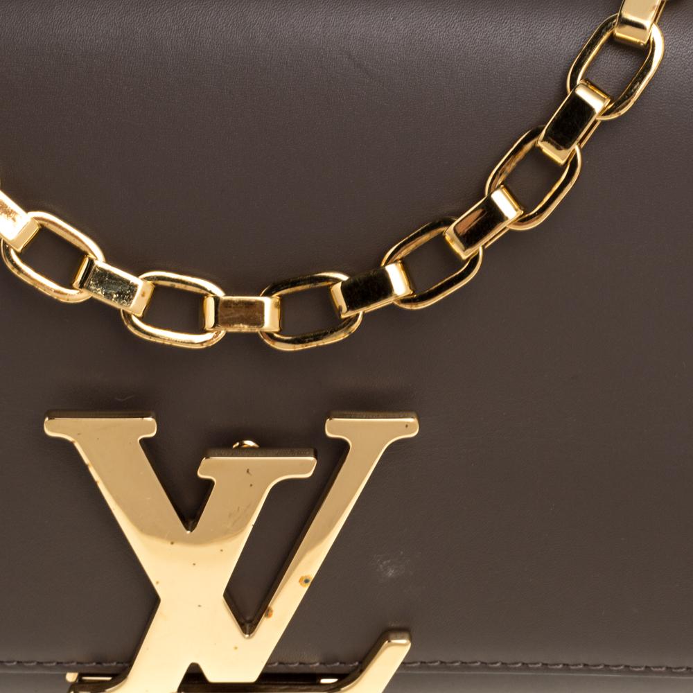 Louis Vuitton Granit Leather Chain Louise GM Bag 3