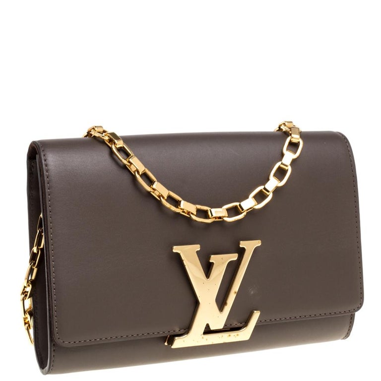 Louis Vuitton Granit Leather Chain Louise GM Bag at 1stDibs